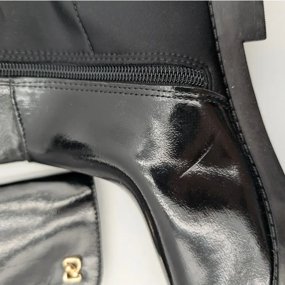 Aerosoles Trapani Knee High Boots Round Toe Women's Black Size US7.5M EU38